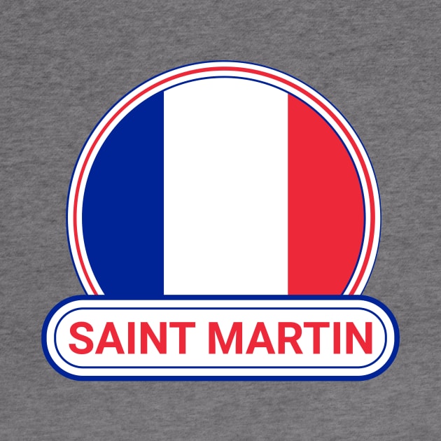 Saint Martin Country Badge - Saint Martin Flag by Yesteeyear